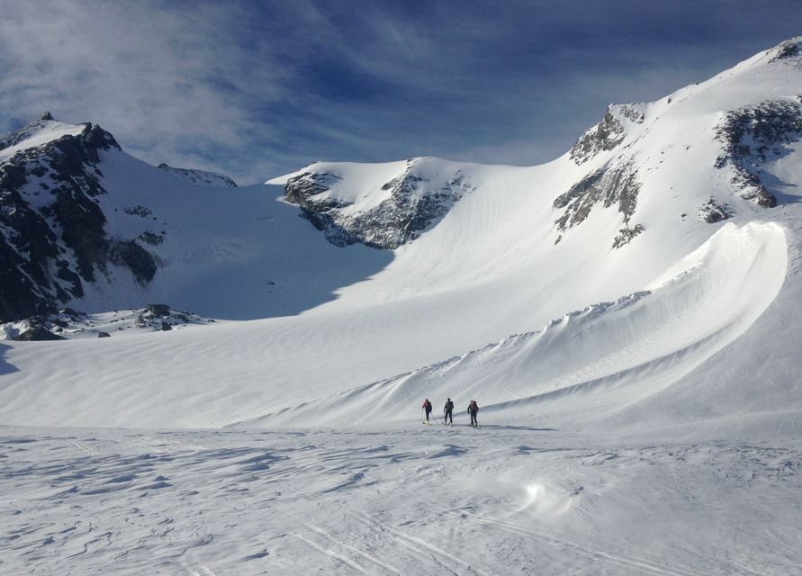 Ski alpinisme : randonnée au Mont Pourri (Vanoise) depuis les Arcs 2000